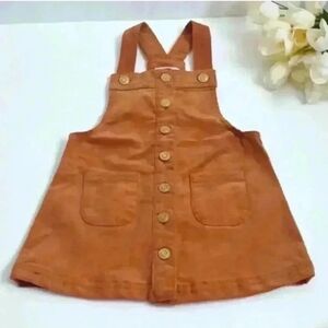 Tahari Girl's Overall Corduroy Jumper Dress